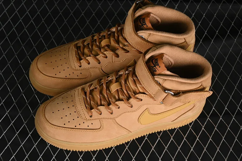 All categories Nk Air Force 1 Air Force series Nk Air Force 1 Mid Air Force mid-top #ZG version Nk Air Force 1'07 Mid Air Force 1 wheat-colored suede Chinese casual sneakers DJ9158-200